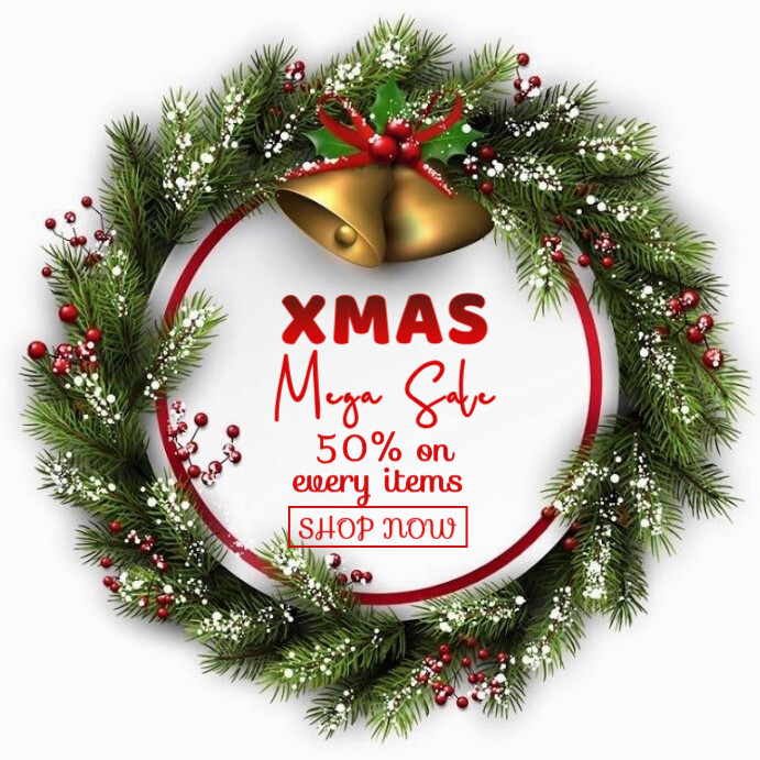 Copy of White Maximalist Christmas Sale Instagram Post | PosterMyWall