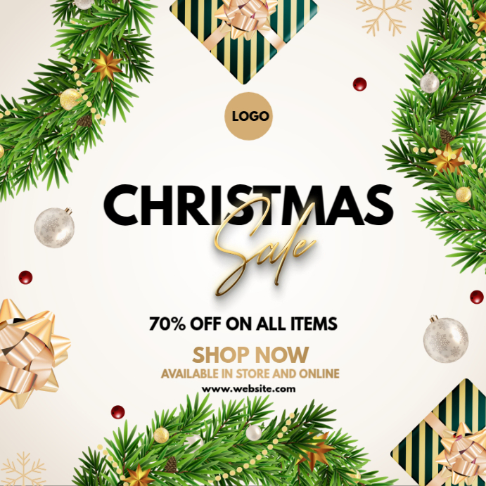 Plantilla de White Maximalist Christmas Sale Instagram Post | PosterMyWall