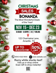 White Maximalist Christmas Sales Bonanza  Flyer (us Letter) template