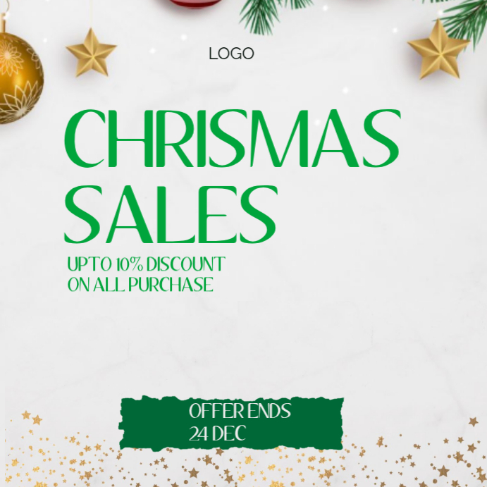 White Maximalist Christmas Sales Instagram Post Template | PosterMyWall