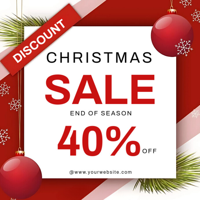 White Maximalist Christmas Sales Instagram Post Template | PosterMyWall