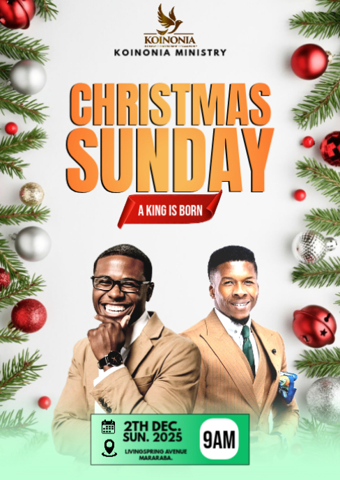 White Maximalist Christmas Service A6 Template | PosterMyWall