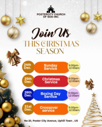 White Maximalist Christmas Service Schedule Invitation Template  Instagram Portrait