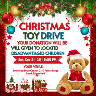 White Maximalist Christmas Toy Drive  Square (1:1) template