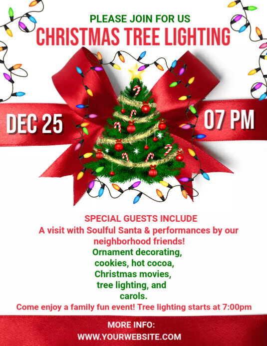 Copy of White Maximalist Christmas Tree Lighting Flyer (us Letter ...