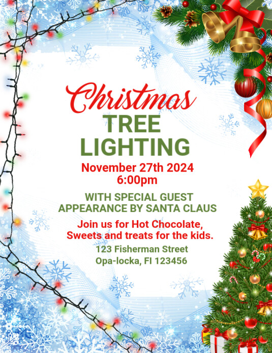 Copy of White Maximalist Christmas Tree Lighting Flyer (us Letter ...