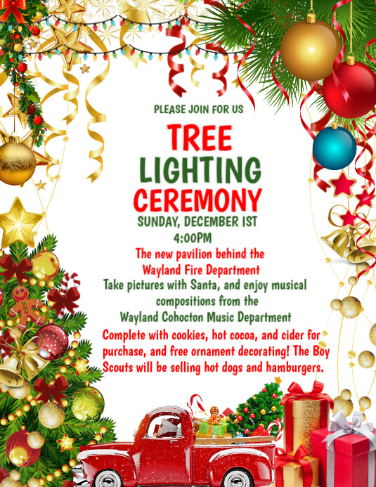 Tree Lighting Flyer.pdf White Maximalist Christmas Tree Lighting Flyer (us Letter) Template ...