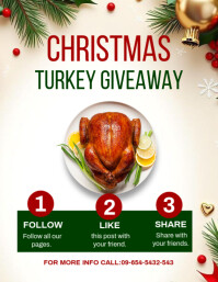 Blanco Christmas Turkey Giveaway Flyer Template