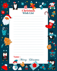White Maximalist Christmas Wish List  Instagram Portrait template