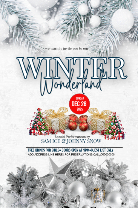 Copy of White Maximalist Christmas Wonderland Party Poster | PosterMyWall