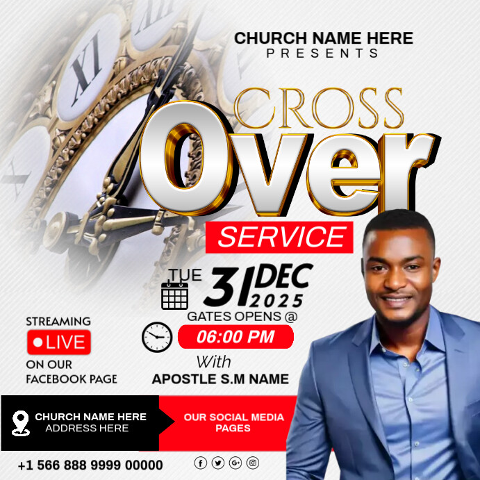Copy of White Maximalist Church Cross Over Instagram Post | PosterMyWall