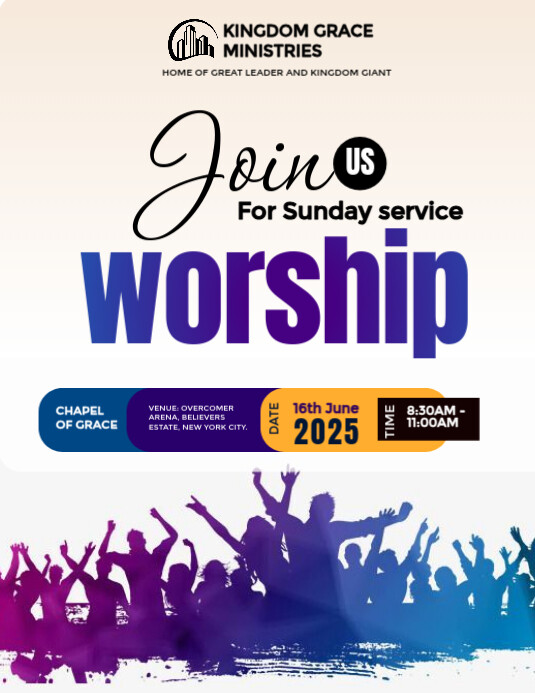 White Maximalist Church  Flyer (us Letter) template