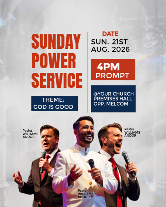 Copy of White Maximalist Church Flyer Instagram Portrait | PosterMyWall