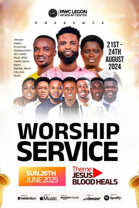 White Maximalist Church Flyer  Poster Plakkaat template