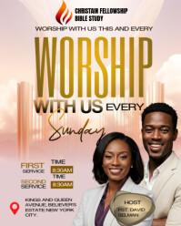 White Maximalist Church Flyers  Instagram Portrait template
