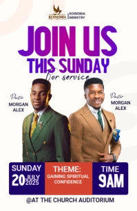 White Maximalist Church Half Page Wide template