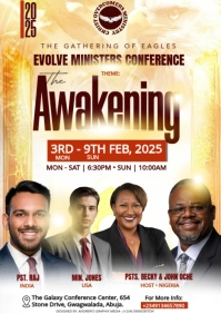 White Maximalist Church Ministers Conference Flyer A5 template