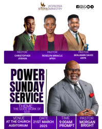 Putih Power Sunday Service Poster/Wallboard Template