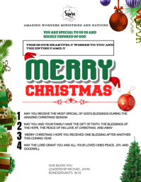 White Maximalist Church Service  Flyer (us Letter) template