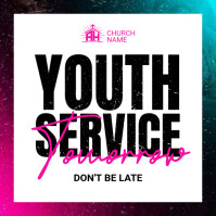 White Maximalist Church Youth Service Instagram Post template