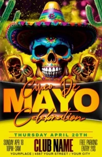 White Maximalist Cinco De Mayo Half Page Wide template