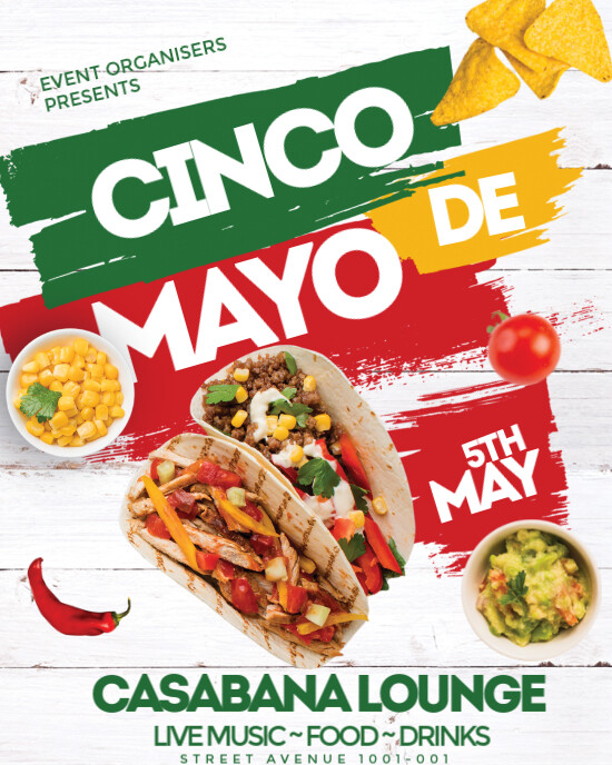 White Maximalist Cinco De Mayo  Instagram Portrait template