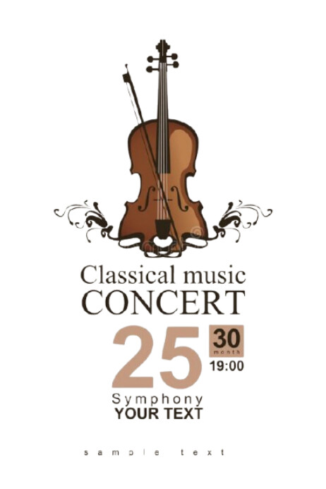White Maximalist Classical Concert Poster template