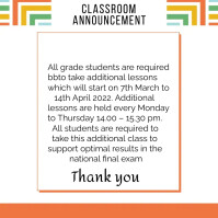 Classroom announcement Template | PosterMyWall