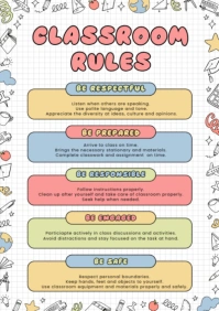 White Maximalist Classroom Rules A2 template