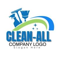 White Maximalist Cleaning Company  Logo template