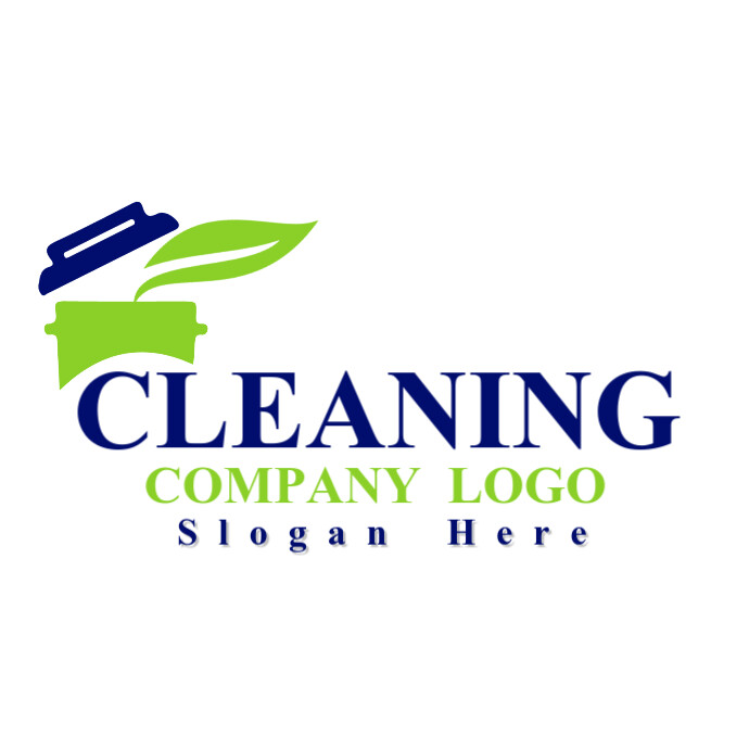 White Maximalist Cleaning Company Logo Logótipo template