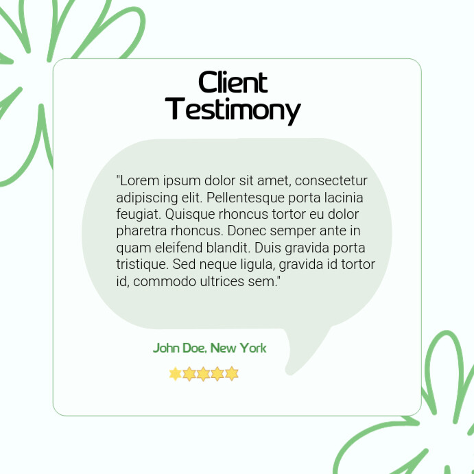 White Maximalist Client Testimonials Review Flyer  Instagram Post template