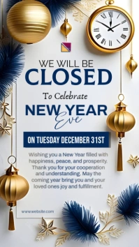White Maximalist Closed For New Year Celebration  Instagram Story Indaba yaku-Instagram template