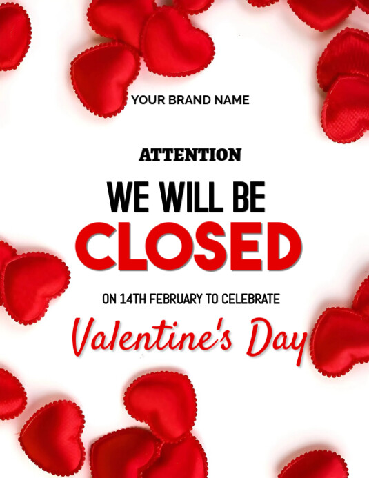 White Maximalist Closed For Valentine's Day Flyer (us Letter) Template White Maximalist Closed For Valentine's Day Flyer (us Letter) Template