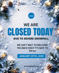 White Maximalist Closed For Winter Instagram Portrait template