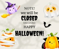 White Maximalist Closed Notice Template Flyers And For Business Post  Medium Rectangle