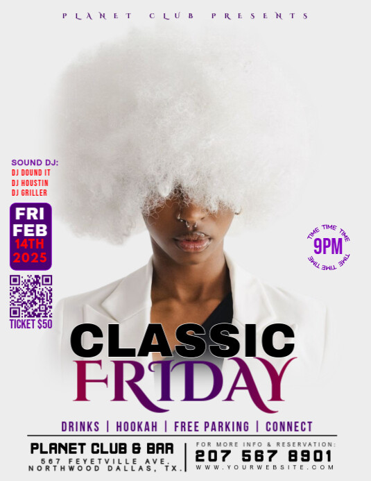 White Maximalist Club Party Flyer (us Letter) Template | PosterMyWall