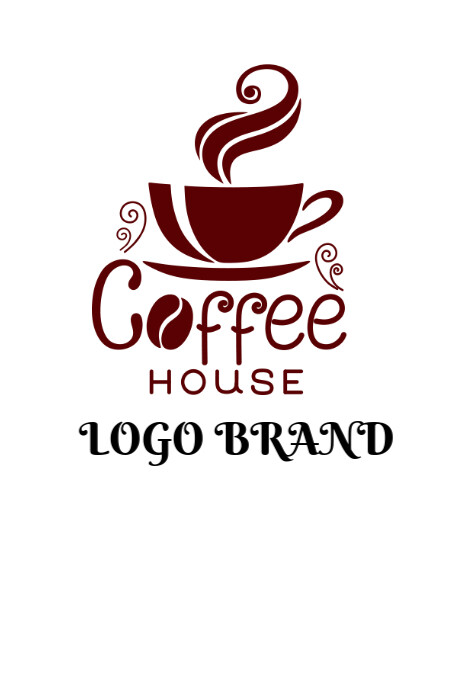 White Maximalist Coffee Logo Poster Plakkaat template