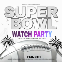 White Maximalist Color Burst Masking Technique Super Bowl Watch Party Template Instagram Post Instag
