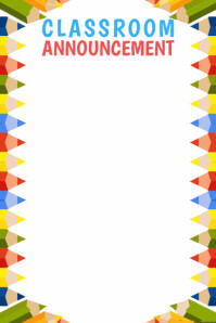 White Maximalist Color Pencil Border Page Poster template