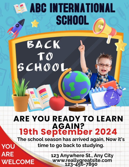 White Maximalist Colorful Welcome Back To Sch Flyer (US Letter) template