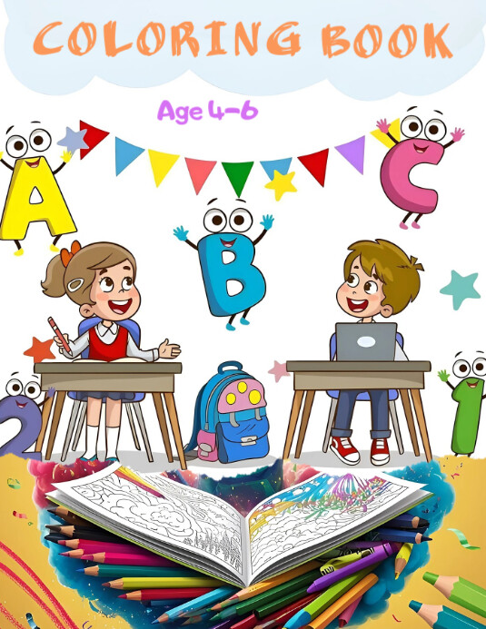 Copy of White Maximalist Coloring Books For Kids Flyer (us Letter ...