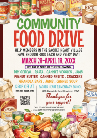 White Community Food Drive A4 Template