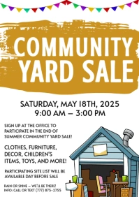 White Maximalist Community Yard Sale A4 template