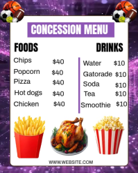 White Maximalist Concession Menu Flyer Template  Instagram Portrait