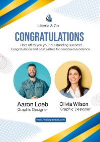 White Maximalist Congratulation Poster A4 template