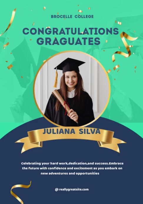 Copy of White Maximalist Congratulations Graduate A4 | PosterMyWall