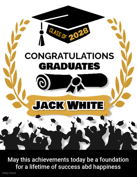 White Maximalist Congratulations Graduation Flyer (us Letter) Template ...
