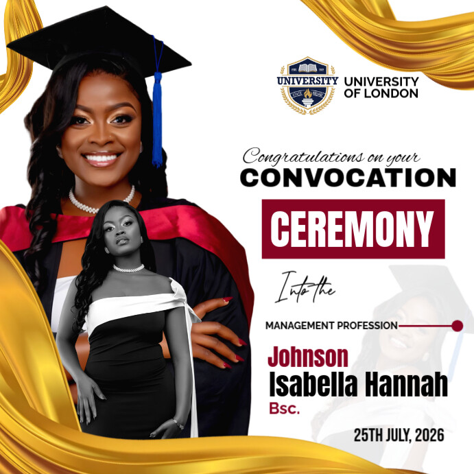 White Maximalist Convocation Ceremony  Instagram Post template