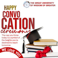 White Maximalist Convocation Flyer Instagram Post template